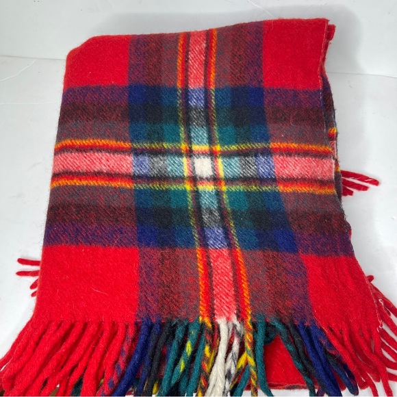 Wool Stadium Blanket Throw Red Plaid 43"x52" Vintage Preppy - Picture 3 of 5